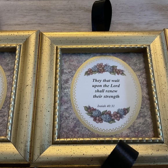 Heartfelt Collection Goldtone Wood 4X4" Signs Set Of 6 - Picture 3 of 7